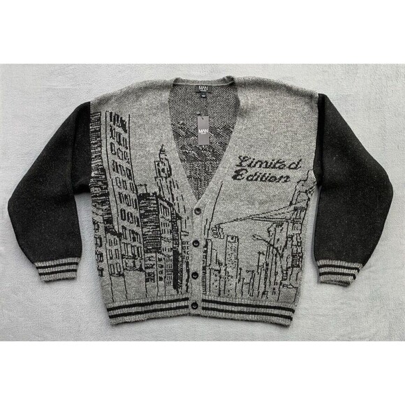 Boohoo Gray and Black Limited Edition Cardigan - Picture 1 of 16
